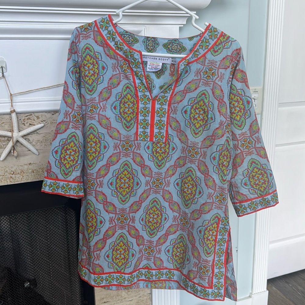 Gretchen Scott Designs Cotton Tunic- SZ S -  perfect w/jeans or shorts.